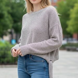 Willow + Root by Buckle Pullover Crop Semi Sheer Sweater